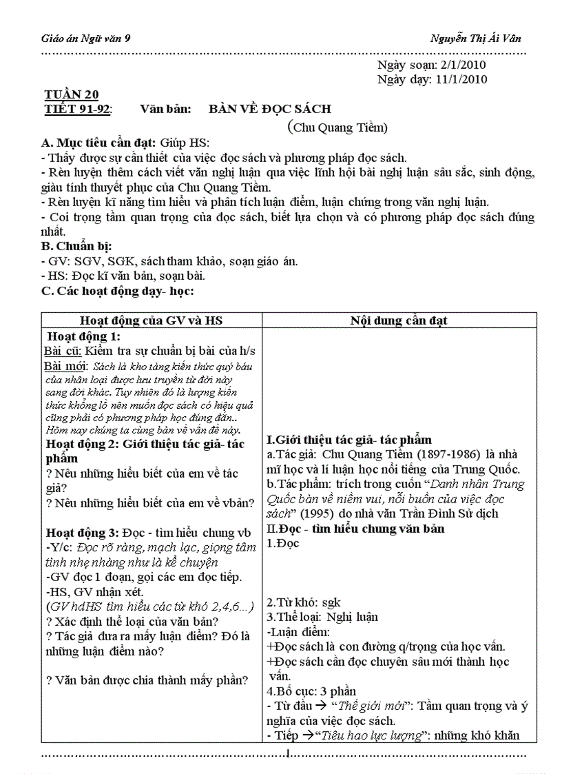 image for page Giáo án Ngữ văn 9 Tuần 20 21