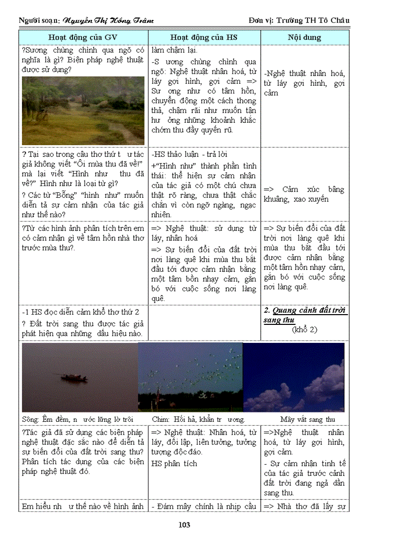 image for page Giáo án ngữ văn 9 tuần 26 3 cột