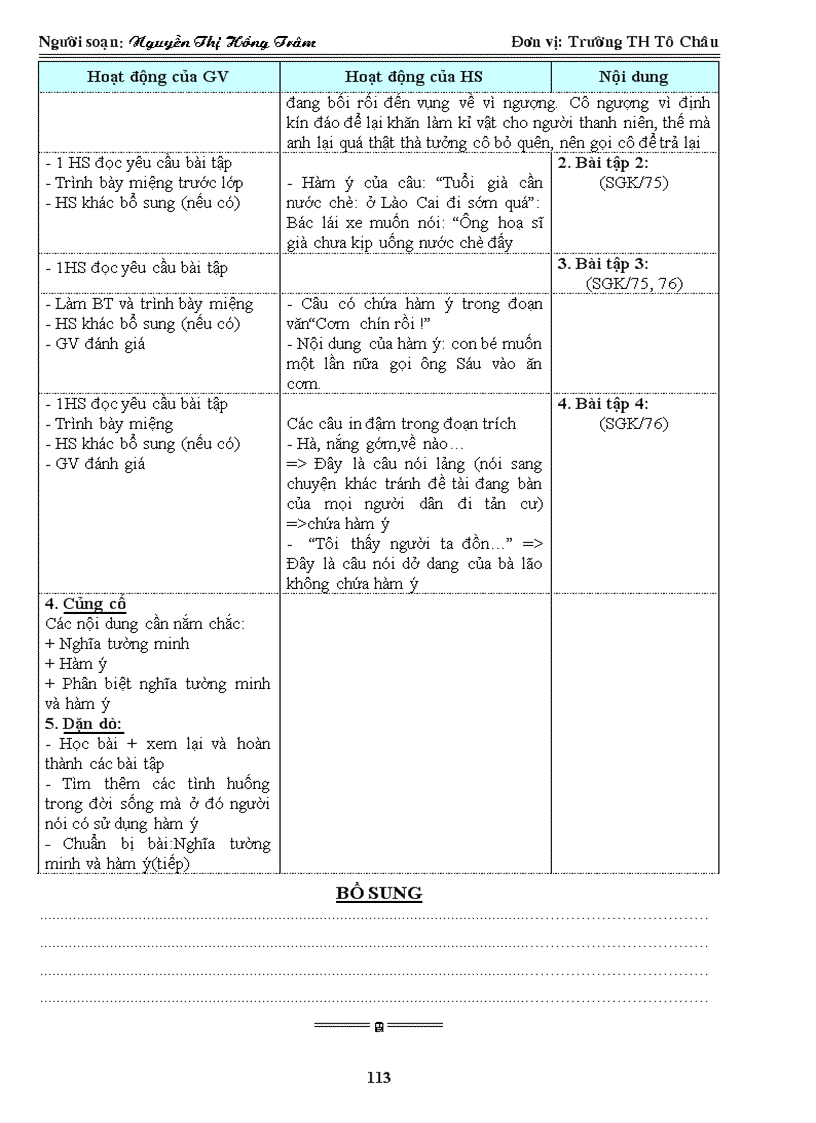 image for page Giáo án ngữ văn 9 tuần 26 3 cột