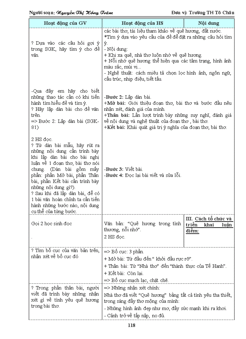 image for page Giáo án ngữ văn 9 tuần 26 3 cột