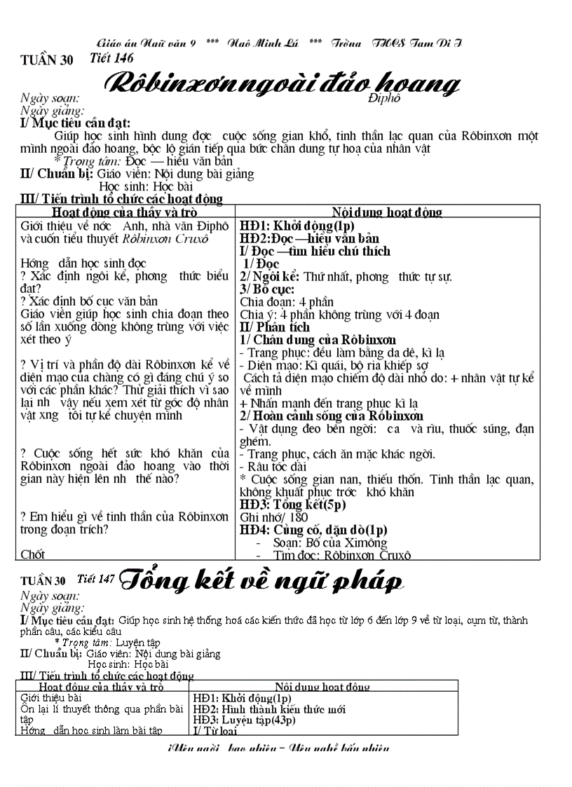 image for page Giáo án Ngữ văn 9 tuần 30