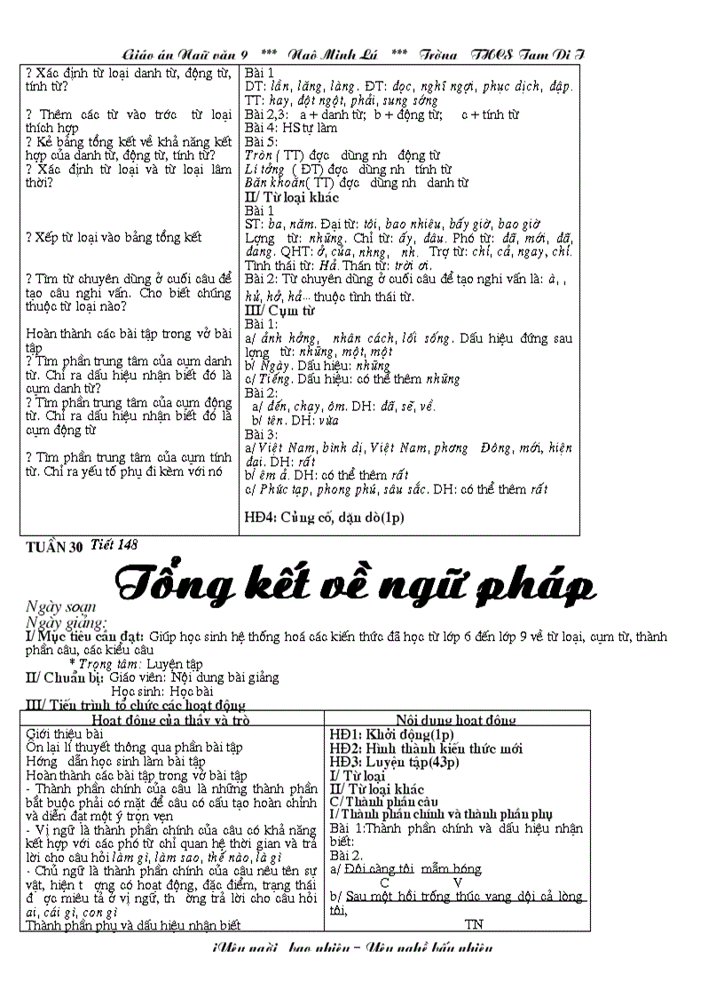 image for page Giáo án Ngữ văn 9 tuần 30
