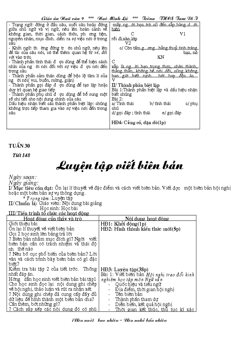 image for page Giáo án Ngữ văn 9 tuần 30