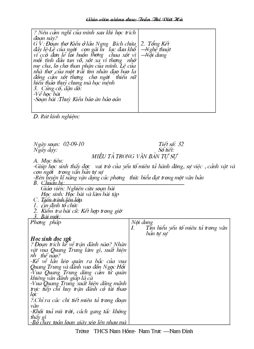 image for page Giáo án ngữ văn 9 tuần 7