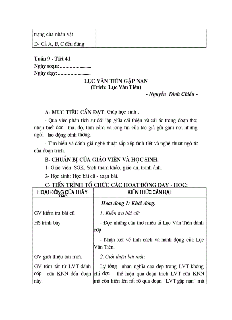 image for page Giáo án Ngữ văn 9 Tuần 8 9 10