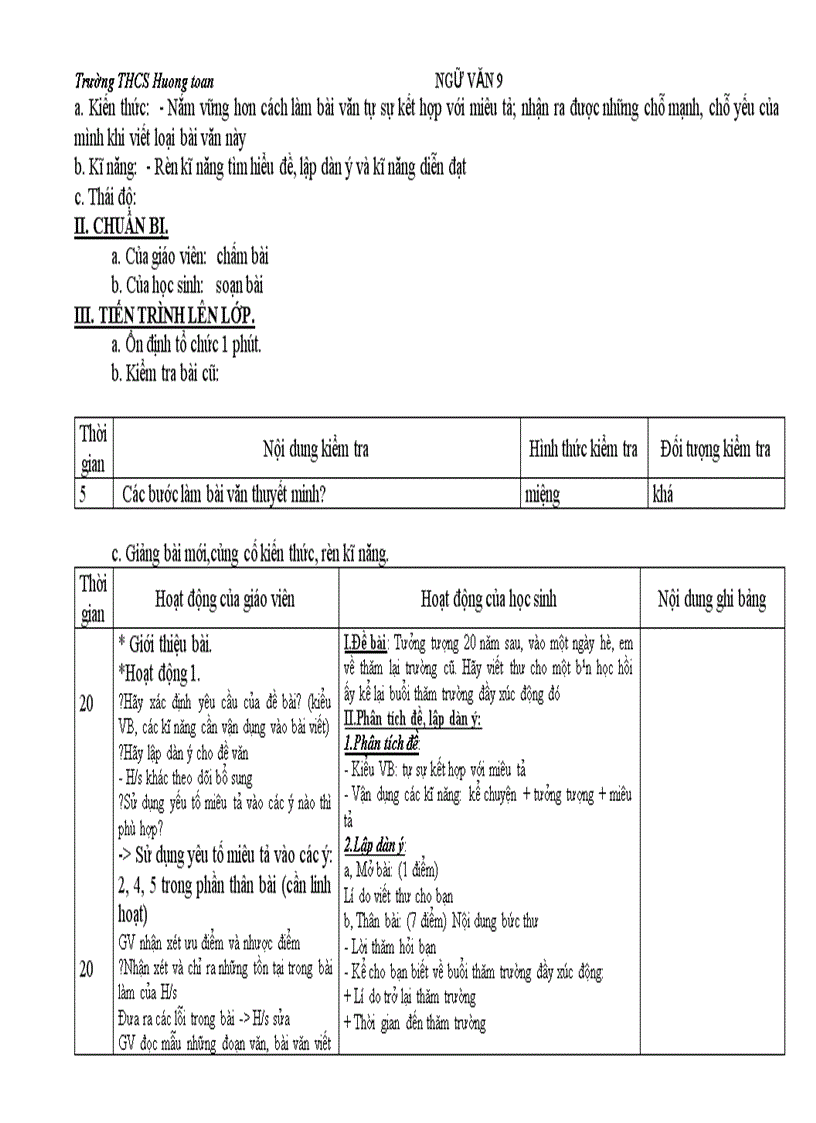 image for page Giáo án Ngữ văn 9 Tuần 9 Mới Chuẩn KTKN