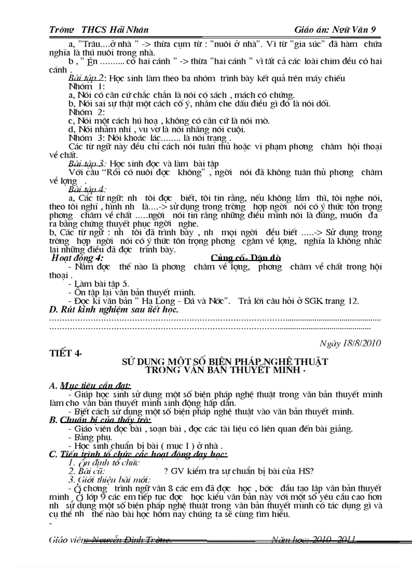 image for page Giáo án Ngữ văn 9 Chuẩn KTKN 1