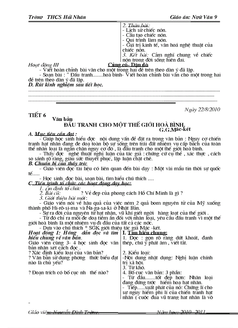 image for page Giáo án Ngữ văn 9 Chuẩn KTKN 1