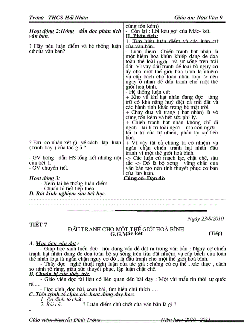 image for page Giáo án Ngữ văn 9 Chuẩn KTKN 1