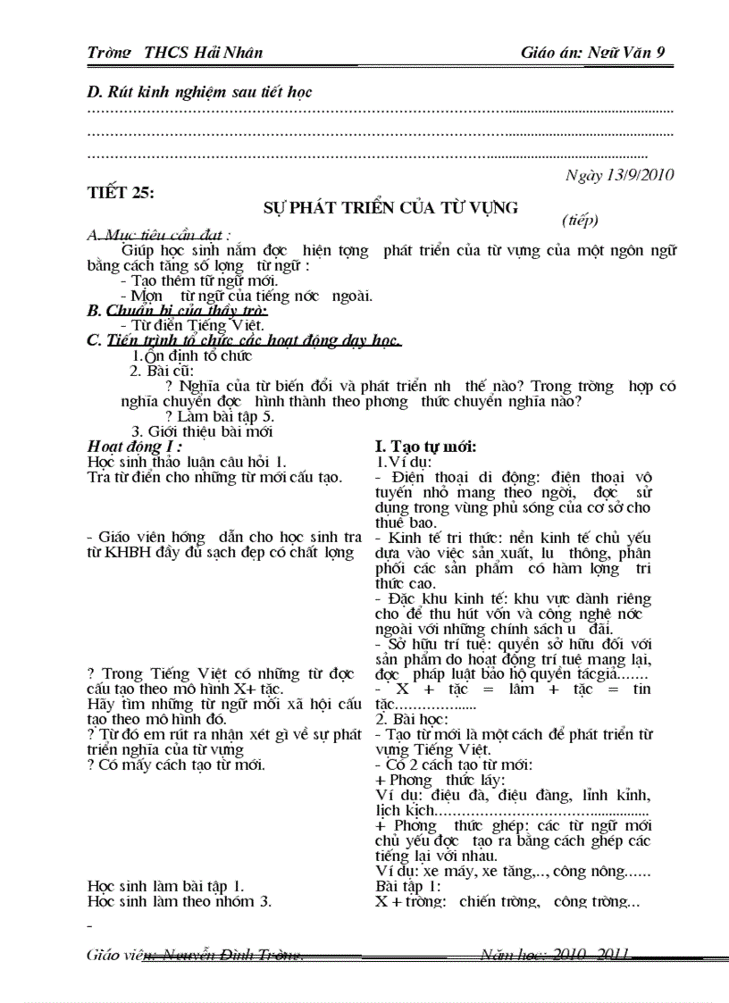 image for page Giáo án Ngữ văn 9 Chuẩn KTKN 1