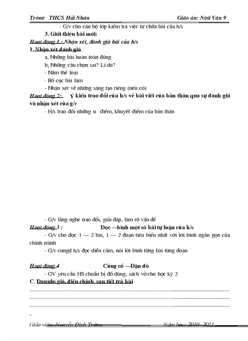 image for page Giáo án Ngữ văn 9 Chuẩn KTKN 1