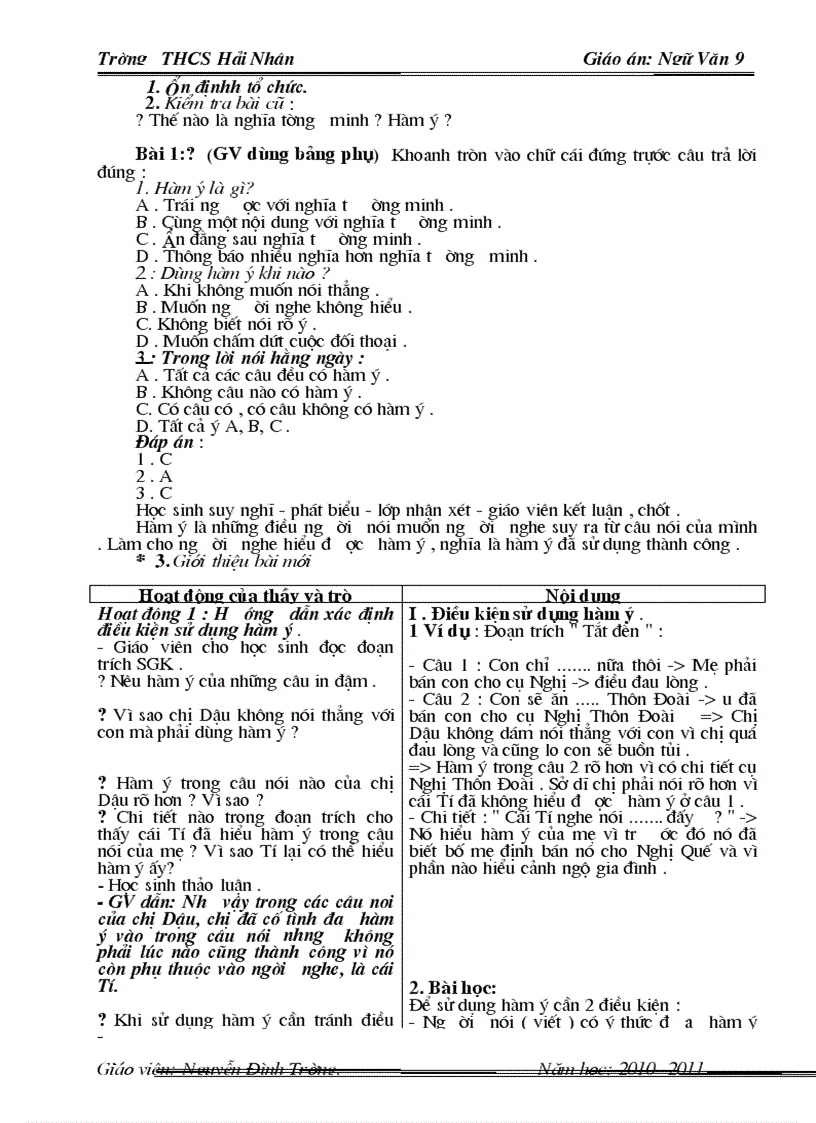 image for page Giáo án Ngữ văn 9 Chuẩn KTKN 1