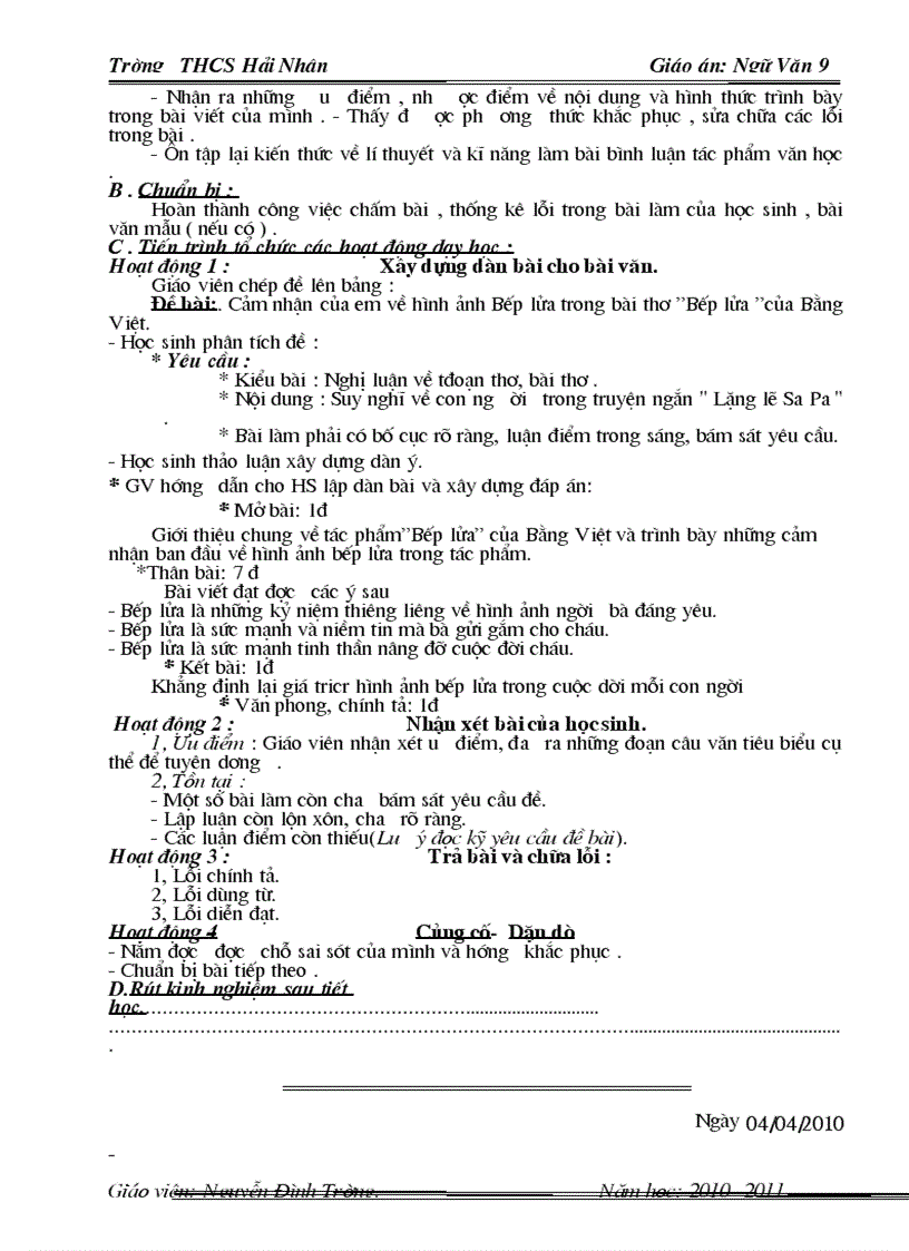 image for page Giáo án Ngữ văn 9 Chuẩn KTKN 1