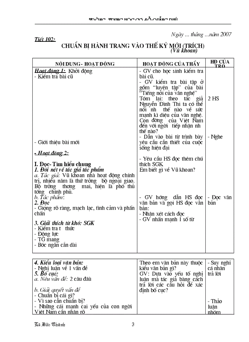 image for page Giáo án Ngữ văn lớp 9 HK II