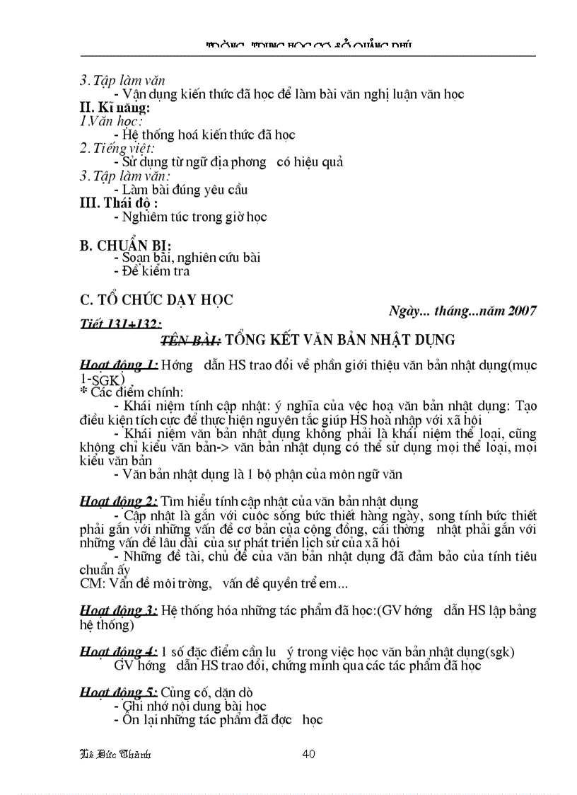 image for page Giáo án Ngữ văn lớp 9 HK II