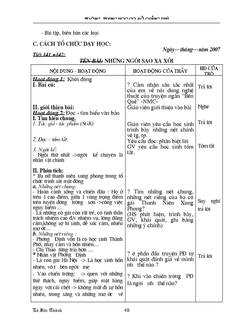 image for page Giáo án Ngữ văn lớp 9 HK II