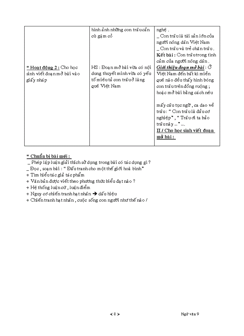 image for page Giáo án Ngữ văn lớp 9 Học kì I