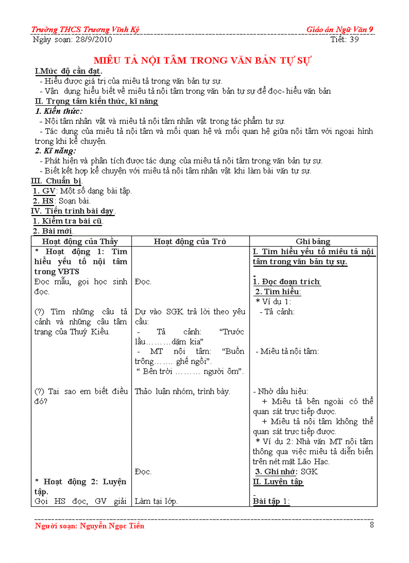 image for page Giáo án ngữ văn tuần 8 chuẩn KTKN