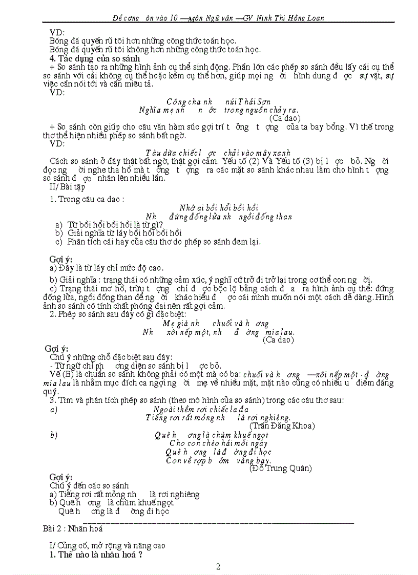 image for page Giáo án ôn thi vào lớp 10 Môn văn