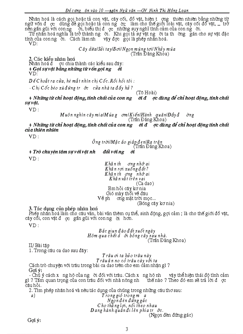 image for page Giáo án ôn thi vào lớp 10 Môn văn