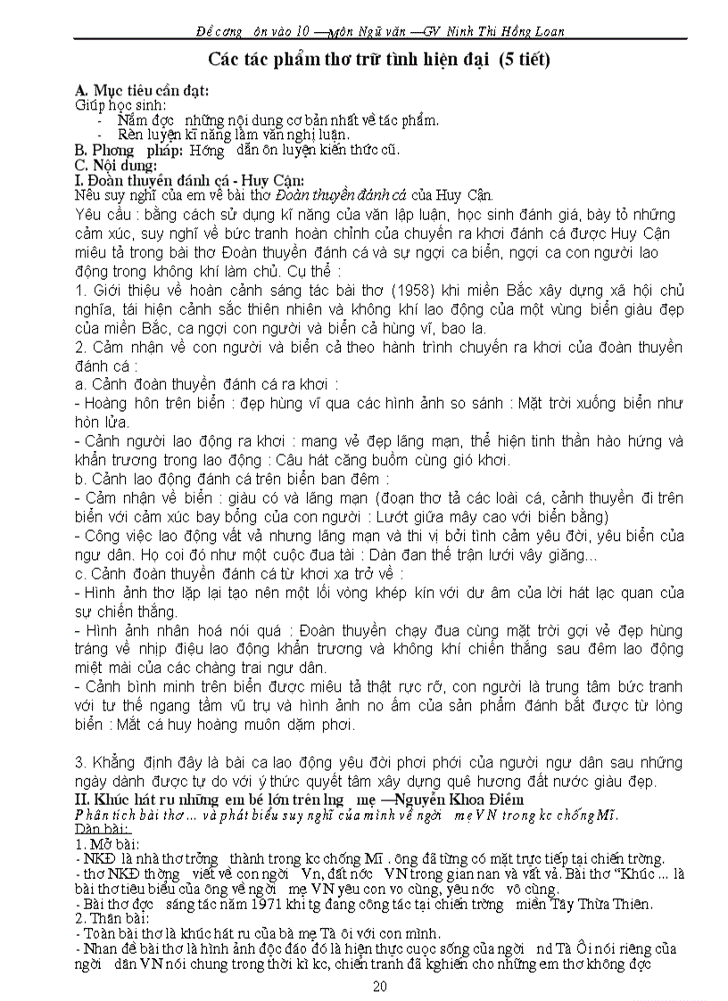 image for page Giáo án ôn thi vào lớp 10 Môn văn