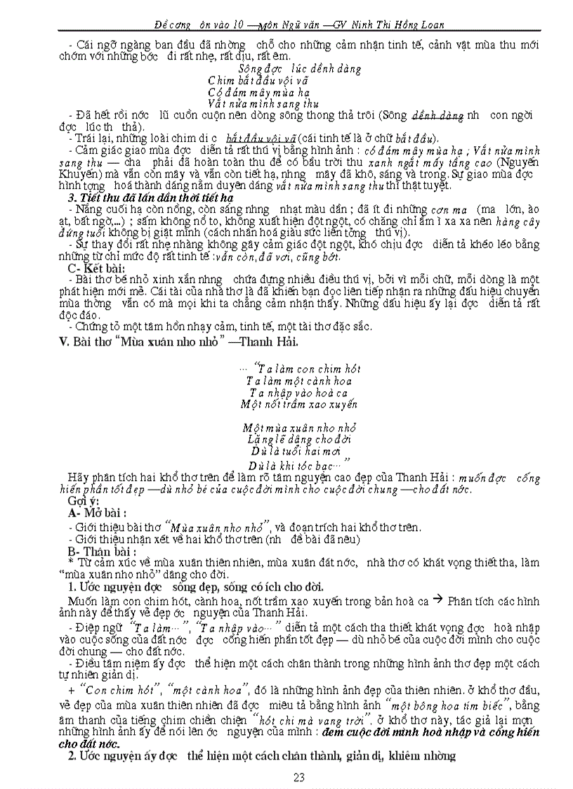 image for page Giáo án ôn thi vào lớp 10 Môn văn