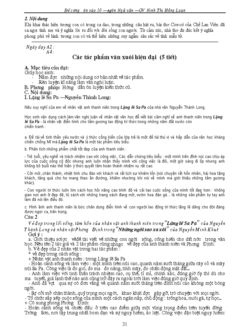 image for page Giáo án ôn thi vào lớp 10 Môn văn