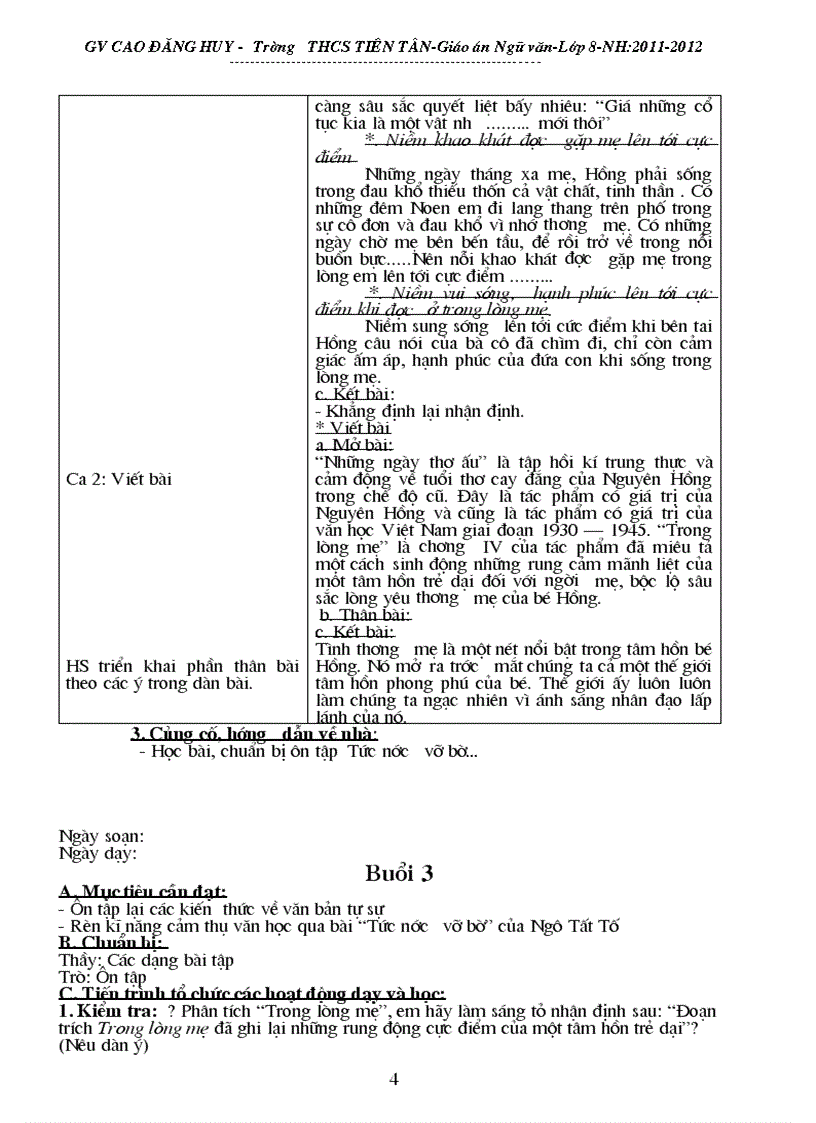 image for page Giáo án phụ đạo ngữ văn 8