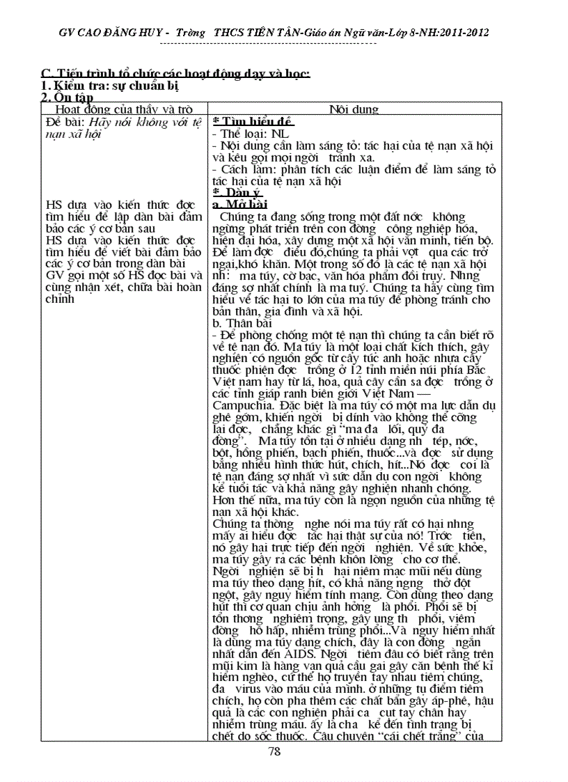 image for page Giáo án phụ đạo ngữ văn 8