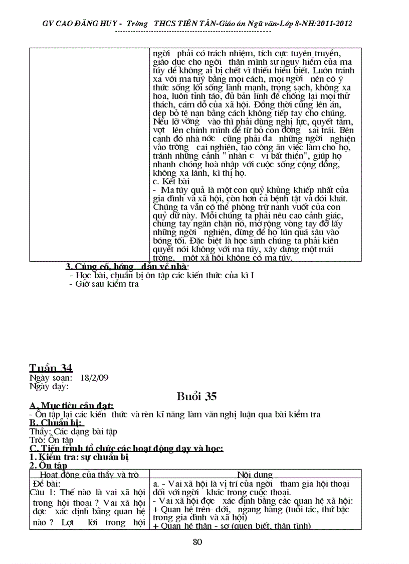 image for page Giáo án phụ đạo ngữ văn 8