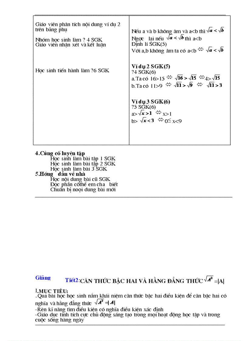 image for page Giáo án Toán 9 2 cột