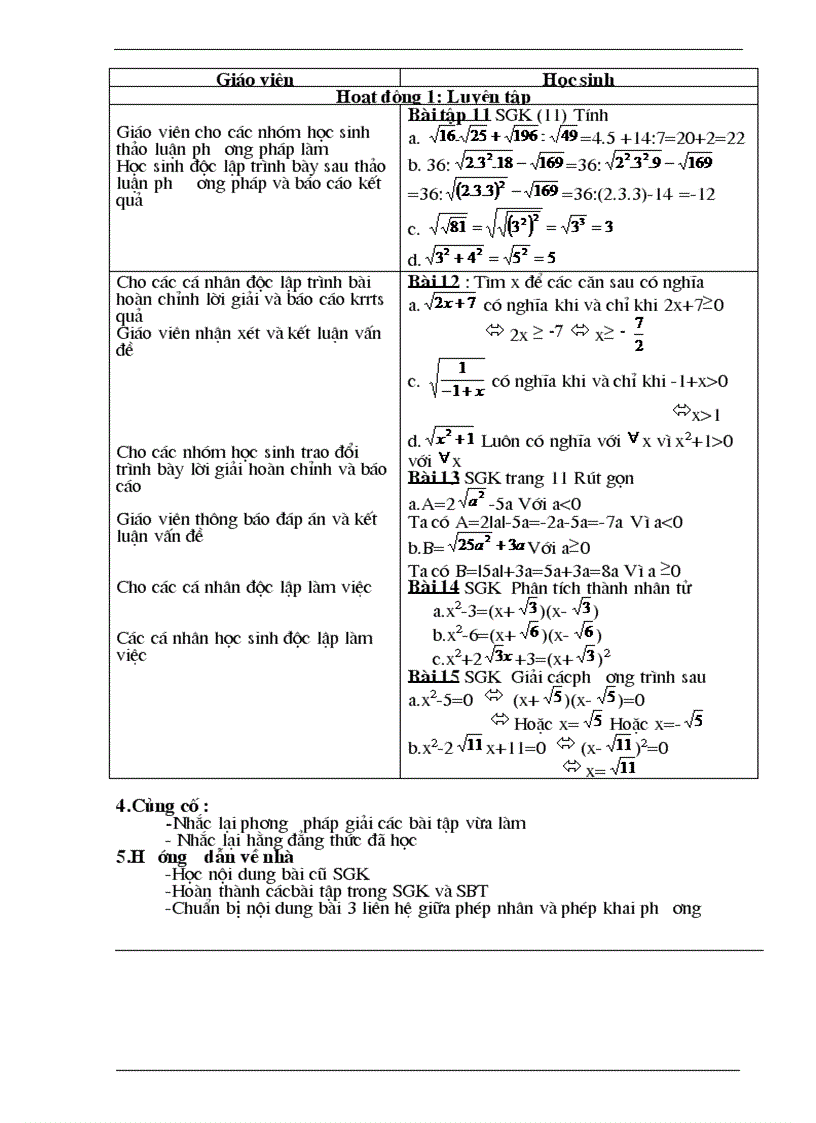 image for page Giáo án Toán 9 2 cột