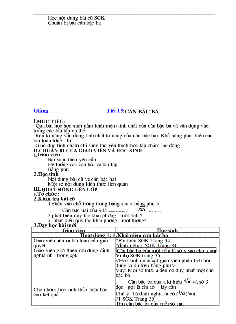 image for page Giáo án Toán 9 2 cột