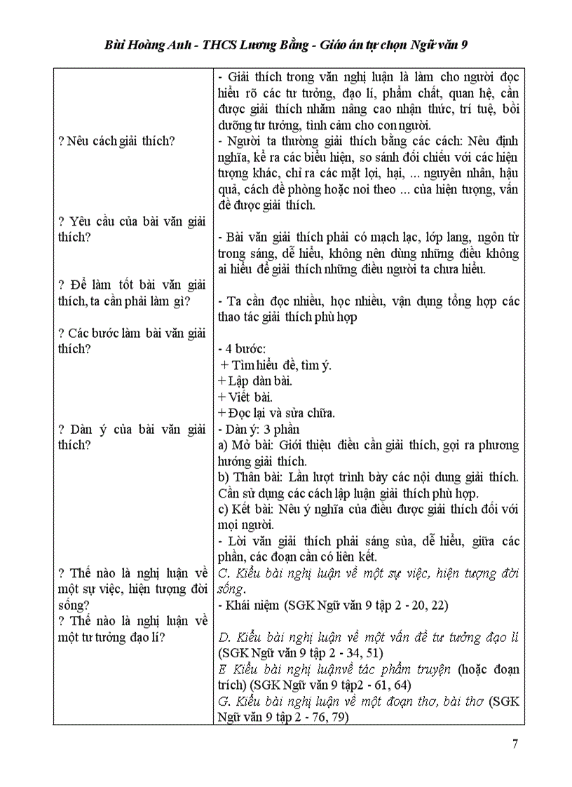 image for page Giáo án tự chon văn 9 học kỳ 2