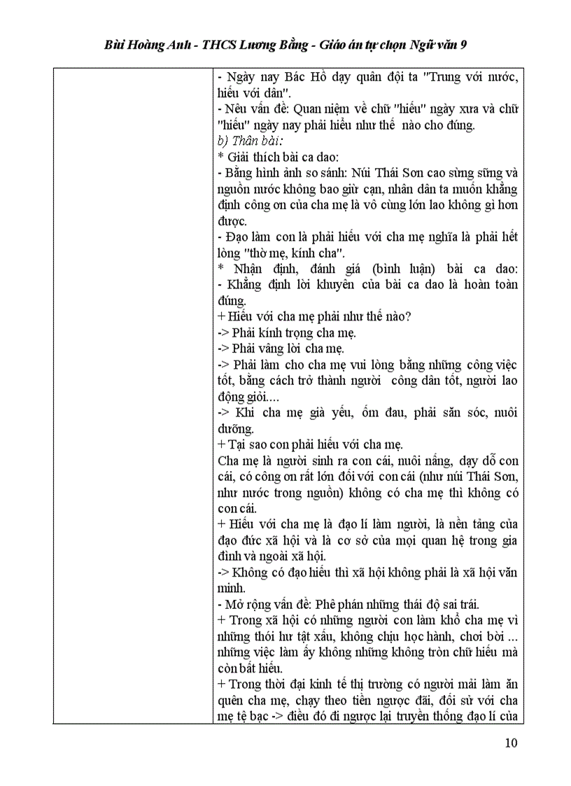 image for page Giáo án tự chon văn 9 học kỳ 2