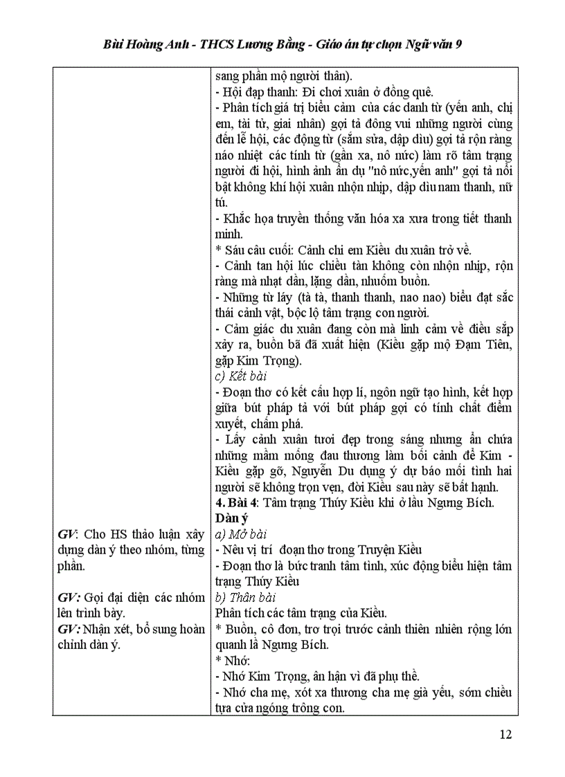 image for page Giáo án tự chon văn 9 học kỳ 2