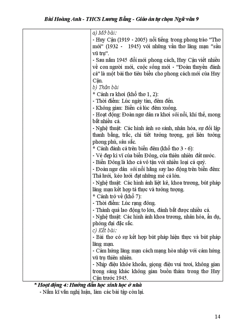 image for page Giáo án tự chon văn 9 học kỳ 2