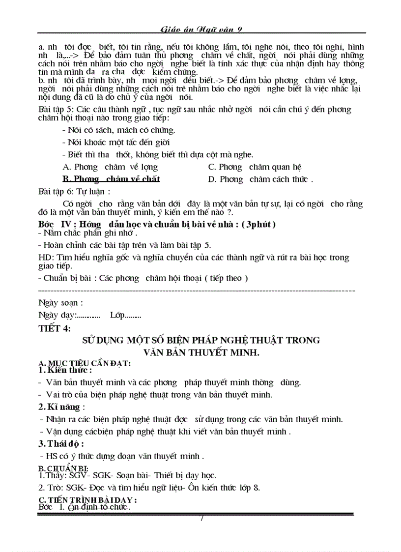 image for page Giao an Van 9 Chuan 3 cot