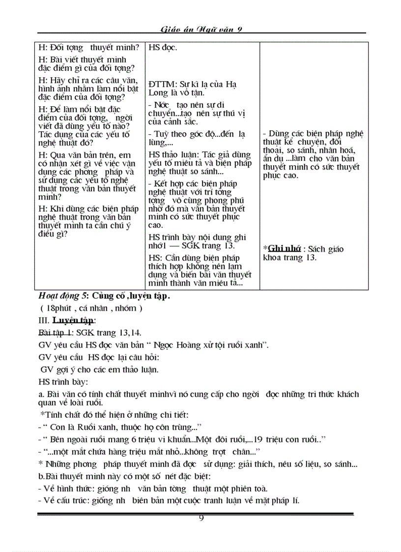 image for page Giao an Van 9 Chuan 3 cot