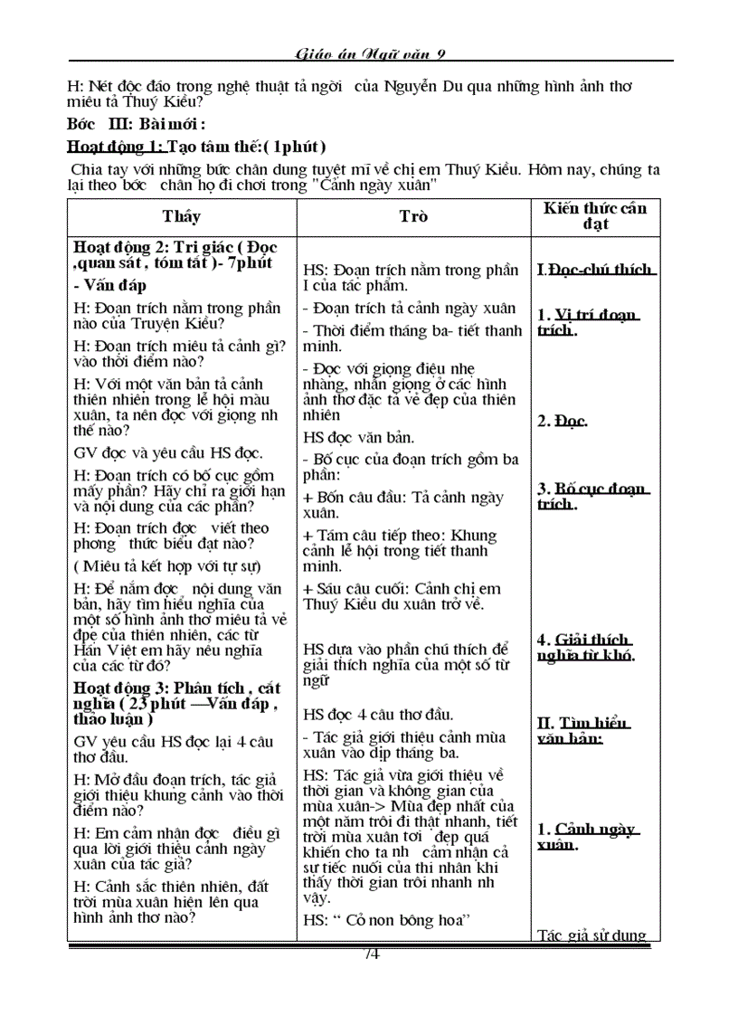 image for page Giao an Van 9 Chuan 3 cot