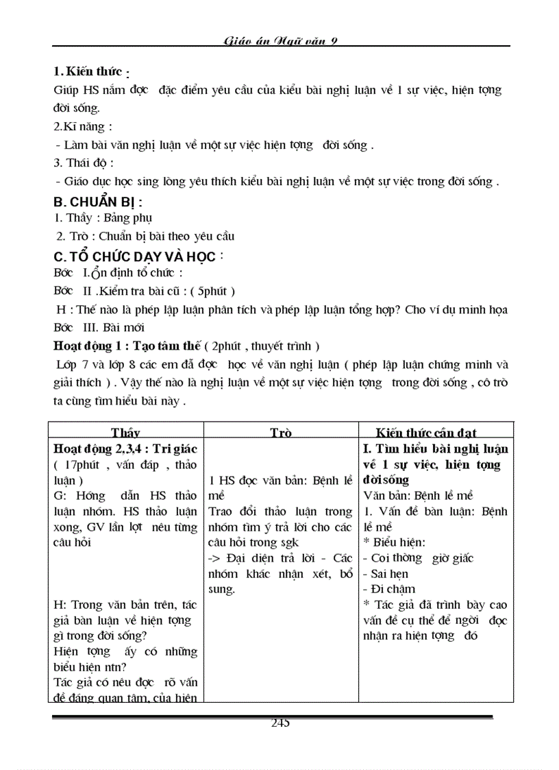 image for page Giao an Van 9 Chuan 3 cot