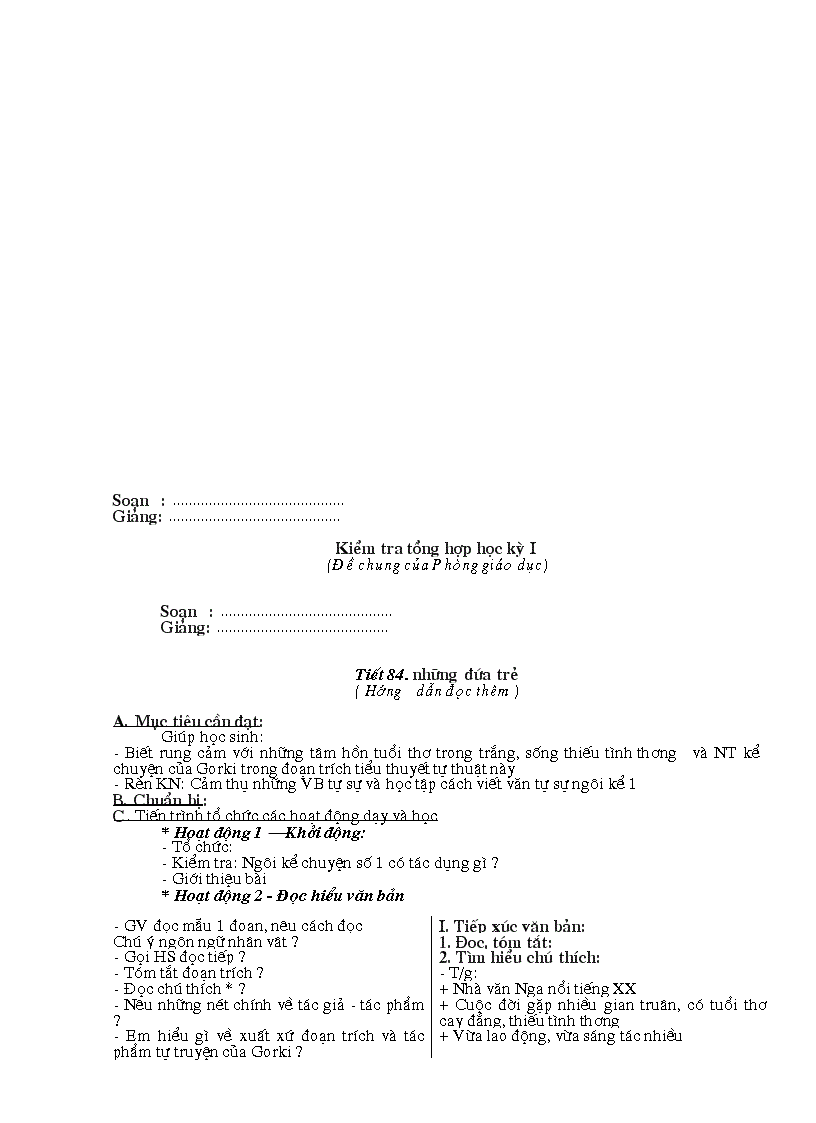 image for page Giáo án văn 9 học kì I