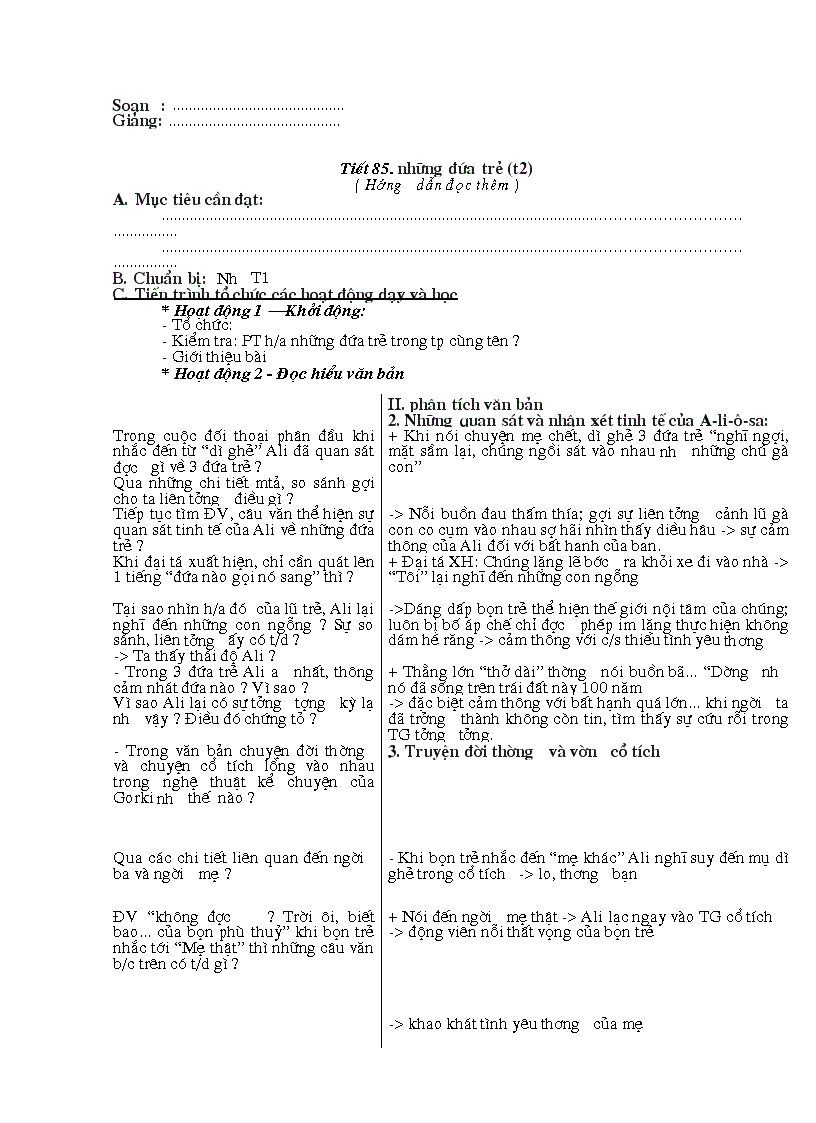 image for page Giáo án văn 9 học kì I