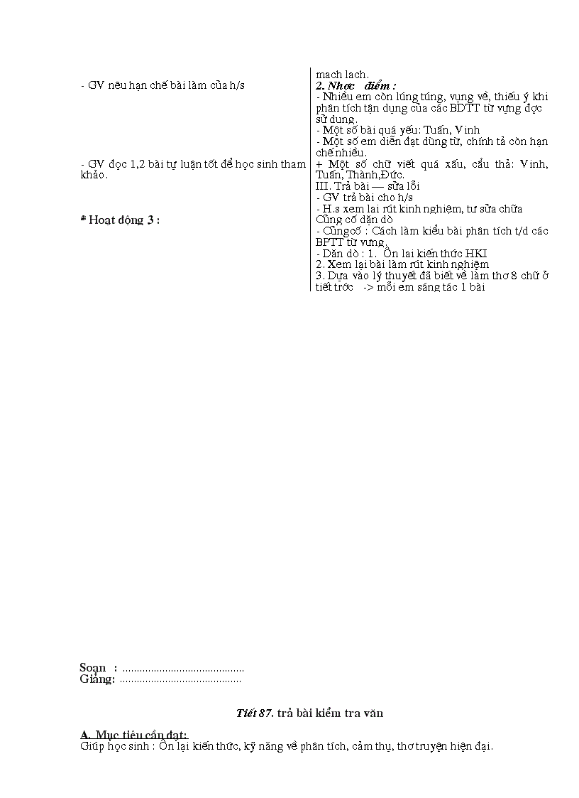 image for page Giáo án văn 9 học kì I