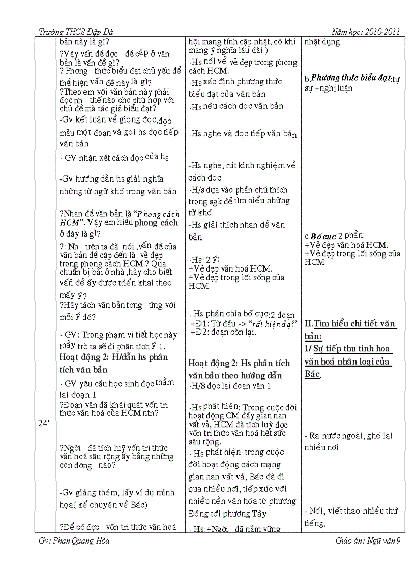 image for page Giao an van 9 soan theo 4 cot