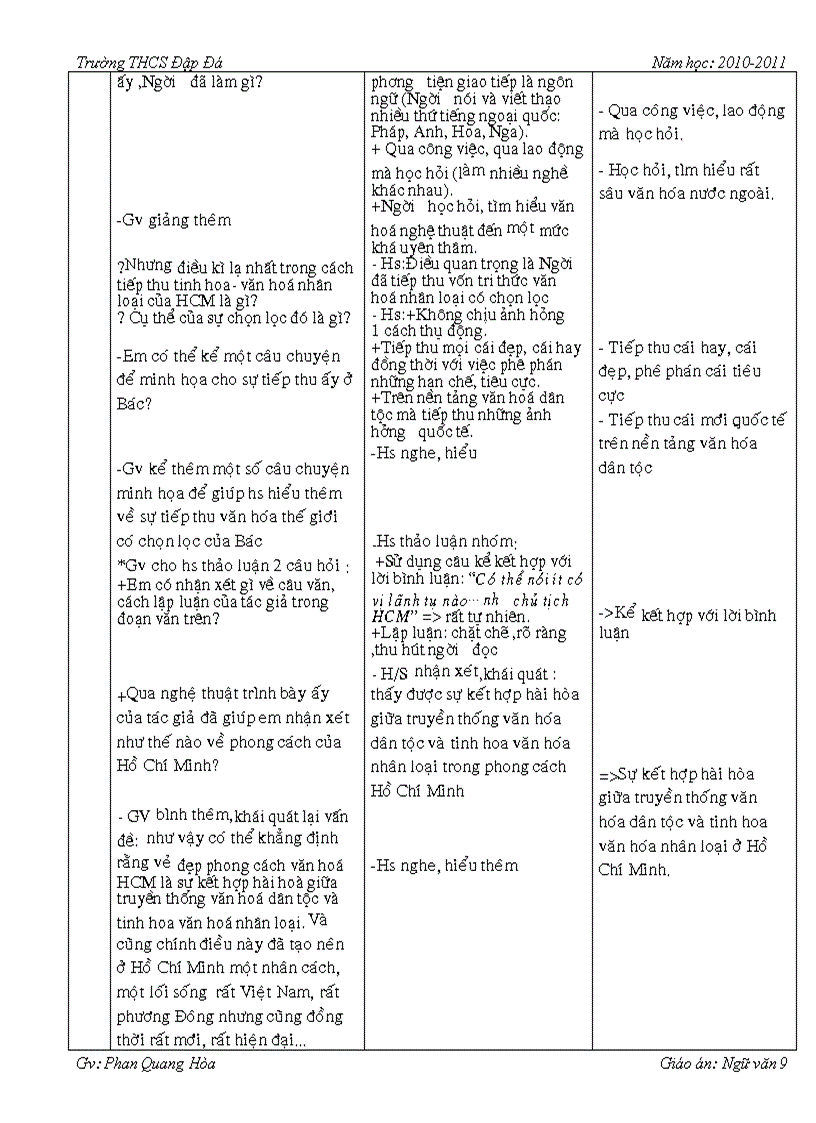 image for page Giao an van 9 soan theo 4 cot