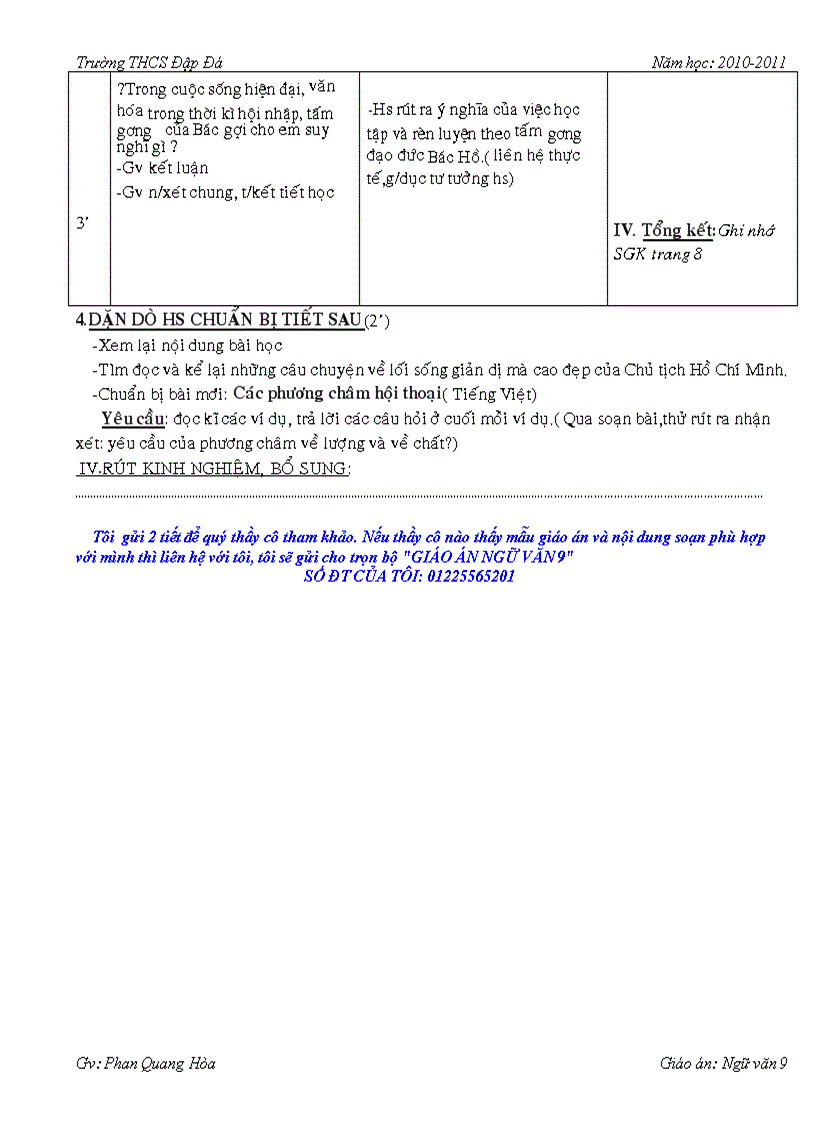 image for page Giao an van 9 soan theo 4 cot