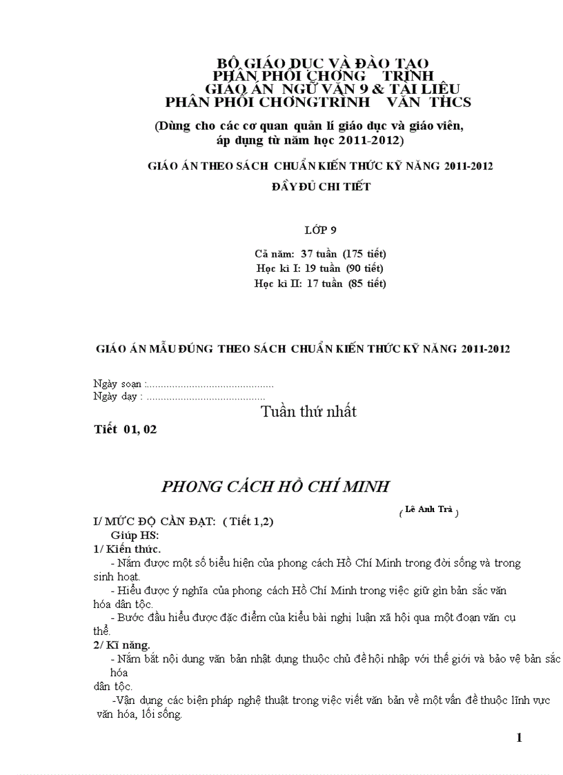 image for page Giao an Van 9 tron bo chuan KTKN