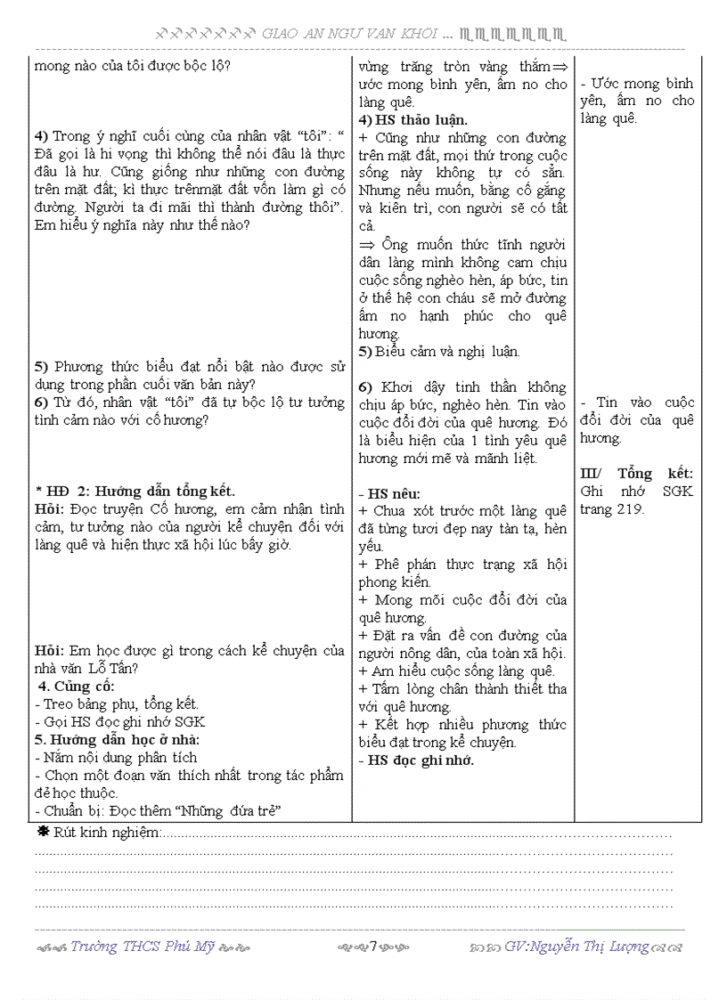 image for page Giáo án văn 9 tuần 16 3 cột