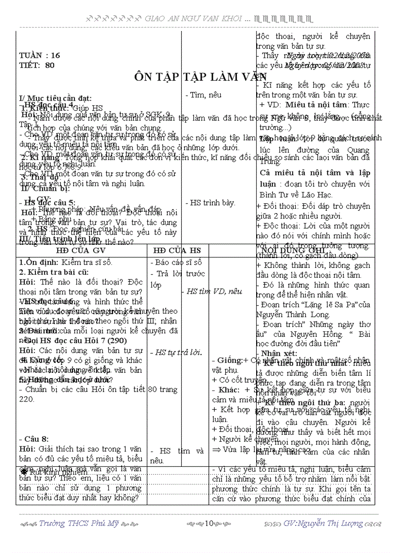 image for page Giáo án văn 9 tuần 16 3 cột